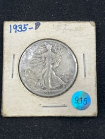 1935 D Walking Liberty Half Dollar Silver Coin