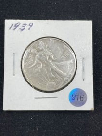 1939 Walking Liberty Half Dollar Silver Coin