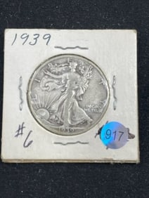 1939 Walking Liberty Half Dollar Silver Coin