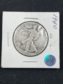 1940 Walking Liberty Half Dollar Silver Coin
