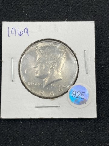 1969 Kennedy Half Dollar Silver Coin (1 of 2)