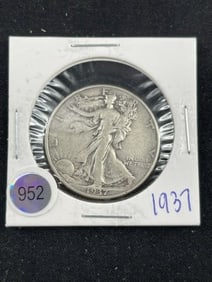 1937 Walking Liberty Half Dollar Silver Coin