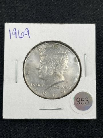 1969 Kennedy Half Dollar Silver Coin (1 of 2)