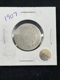 1907 Barber Quarter Dollar Coin