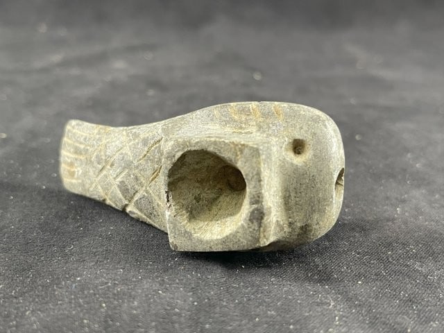Fish Effigy Stone Pipe Indian Artifact Arrowhead (1 of 7)