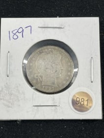 1897 Barber Quarter Dollar Coin