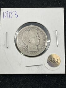 1903 Barber Quarter Dollar Coin