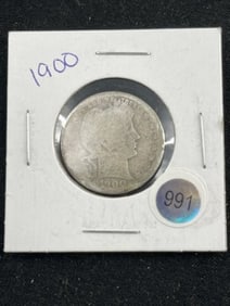 1900 Barber Quarter Dollar Coin