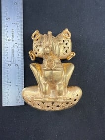 Tumbaga Tairona Gold Figurine UNKNOWN MATERIAL Indian Artifact Arrowhead
