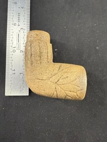 Engraved Stone Pipe Indian Artifact Arrowhead
