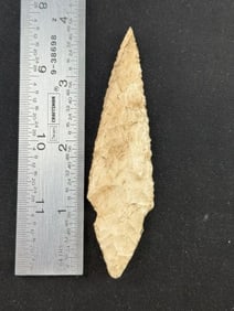 3 & 7/8" Turkeytail Indian Artifact Arrowhead