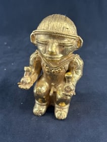 Tumbaga Tairona Gold Figurine UNKNOWN MATERIAL Indian Artifact Arrowhead