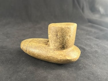 Engraved Stone Pipe Indian Artifact Arrowhead