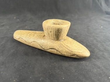 Engraved Stone Pipe Indian Artifact Arrowhead