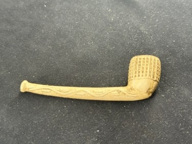 Engraved Trade Pipe Indian Artifact Arrowhead