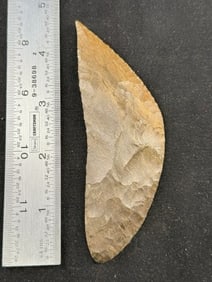 4 & 1/2" Crescent Knife Indian Artifact Arrowhead