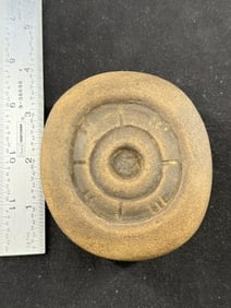 Unusual Engraved Discoidal Indian Artifact Arrowhead