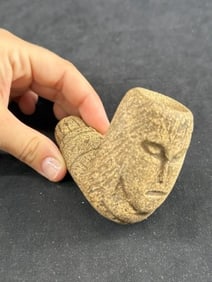 Engraved Stone Pipe Indian Artifact Arrowhead