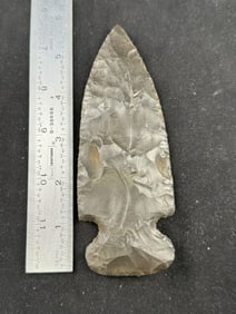 5 & 3/4" Side Notch Indian Artifact Arrowhead