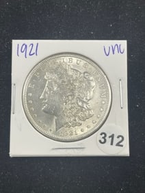 1921 UNC Morgan Silver Dollar Coin
