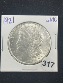 1921 UNC Morgan Silver Dollar Coin