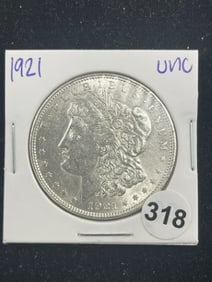 1921 UNC Morgan Silver Dollar Coin