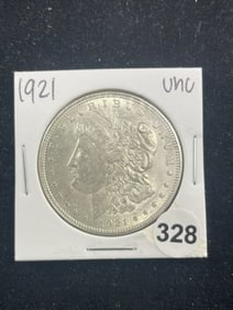1921 UNC Morgan Silver Dollar Coin