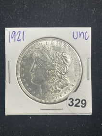 1921 UNC Morgan Silver Dollar Coin