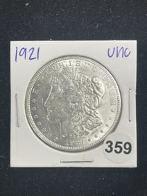 1921 UNC Morgan Silver Dollar Coin