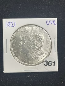 1921 UNC Morgan Silver Dollar Coin