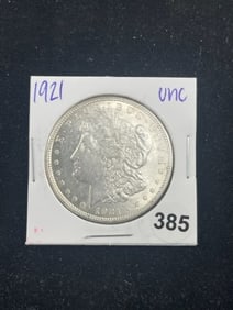 1921 UNC Morgan Silver Dollar Coin