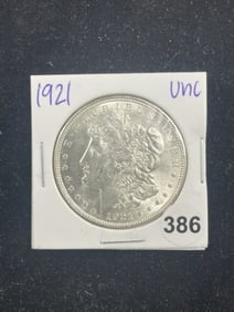 1921 UNC Morgan Silver Dollar Coin