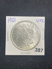 1921 UNC Morgan Silver Dollar Coin