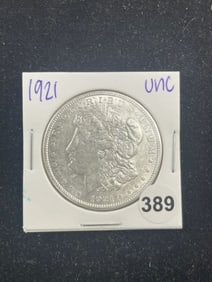 1921 UNC Morgan Silver Dollar Coin