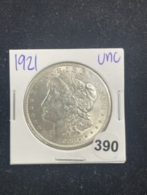 1921 UNC Morgan Silver Dollar Coin