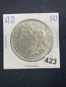 1921 AU Morgan Silver Dollar Coin