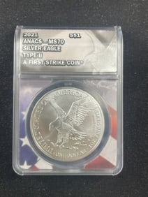 2021 Type II MS70 Silver Eagle Coin