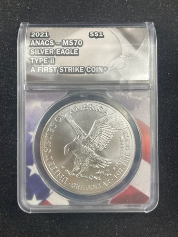 2021 Type II MS70 Silver Eagle Coin (1 of 2)