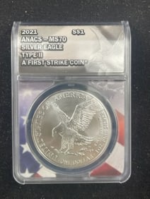 2021 Type II MS70 Silver Eagle Coin