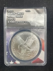2021 Type II MS70 Silver Eagle Coin