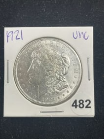 1921 UNC Morgan Silver Dollar Coin