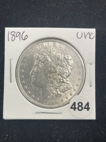 1896 UNC Morgan Silver Dollar Coin