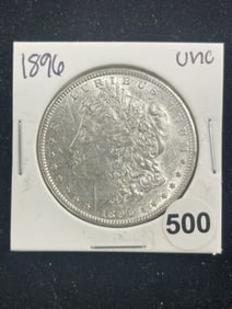 1896 UNC Morgan Silver Dollar Coin