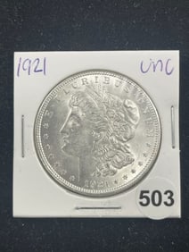 1921 UNC Morgan Silver Dollar Coin