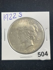 1922 S Peace Silver Dollar Coin