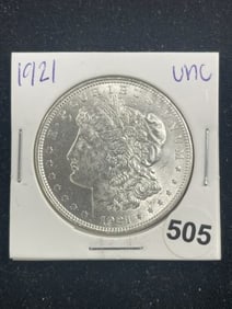 1921 UNC Morgan Silver Dollar Coin