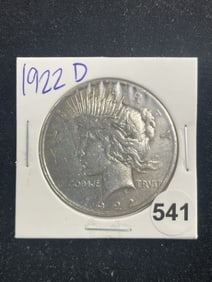 1922 D Peace Silver Dollar Coin