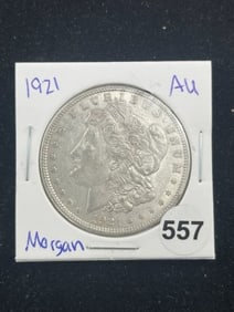 1921 AU Morgan Silver Dollar Coin