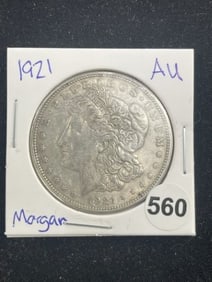 1921 AU Morgan Silver Dollar Coin