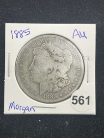 1885 AU Morgan Silver Dollar Coin